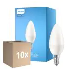 Lot 10x Philips Corepro LED Bougie E14 Dépolie 7W 806lm - 840 Blanc Froid | Équivalent 60W