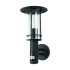 Eglo Applique Murale Lisio 1 Acier Inoxydable Noir | IP44 - Convient pour 1x E27 - Détecteur De Mouvement
