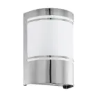 Eglo Applique Murale Cerno 2 Acier Inoxydable | IP44 - Convient pour 1x E27 - Détecteur De Lumière