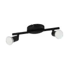 Eglo Plafonnier Buzz-LED Acier Noir 2x2.8W 2x250lm - 830 Blanc Chaud | IP20 - Incl. 2x GU10