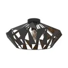 Eglo Plafonnier Carlton 6 Acier Noir Cuivre | IP20 - Convient pour 1x E27 