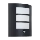 Eglo Applique Murale City Acier Noir | IP44 - Convient pour 1x E27 - Détecteur De Mouvement