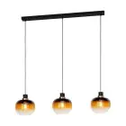 Eglo Suspension Luminaire Oilella Acier Noir Dorée | IP20 - Convient pour 3x E27 
